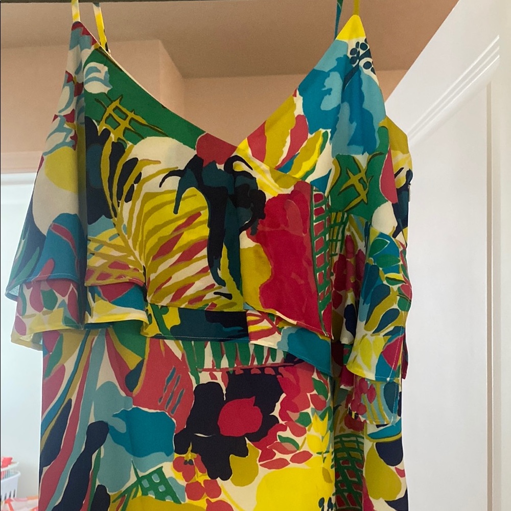 J.Crew Multicolor Sleeveless Printed Ruffle Front Cami Dress - Picture 6 of 6